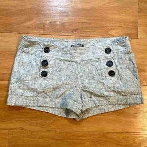 Express Linen Sailor Shorts, Gray